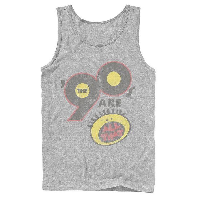 Mens Nickelodeon All That The Nineties Are Vintage Retro Graphic Tank Top Athletic Grey Product Image