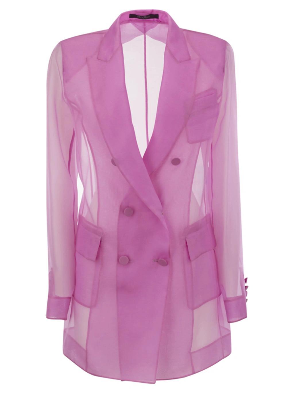 MAX MARA Negrar Silk Organza Double Breast Jacket In Pink Product Image