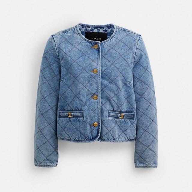 Heritage C Quilted Denim Jacket In Organic Cotton Product Image