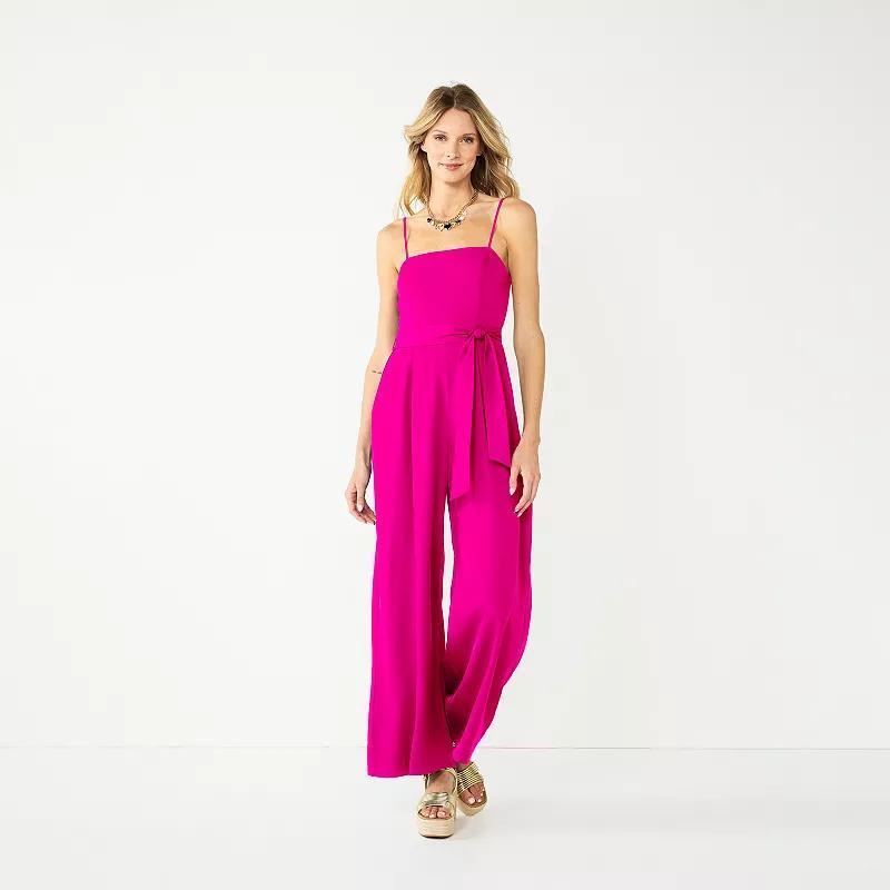 Womens Nine West Wide-Leg Jumpsuit Maddie Purple Product Image