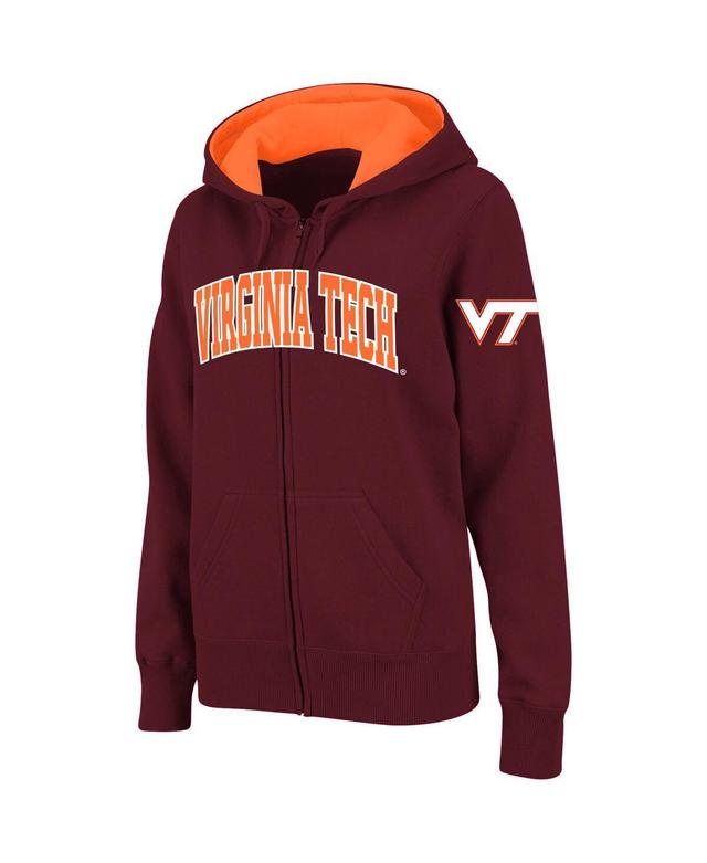 Womens Colosseum Maroon Virginia Tech Hokies Arched Name Full-Zip Hoodie Product Image