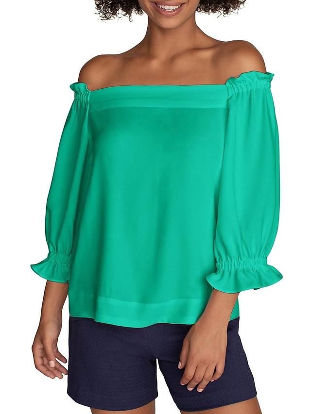 Womens Equinox Satin Crepe Off-The-Shoulder Top Product Image