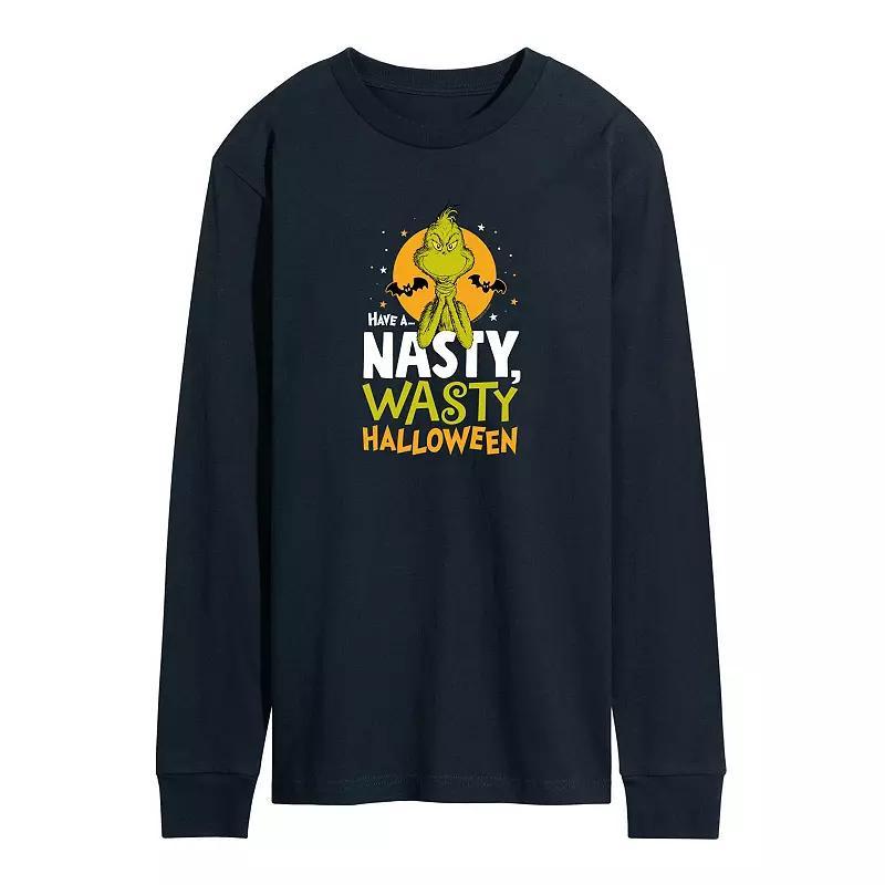 Mens Dr. Seuss Grinch Nasty Long Sleeve Graphic Tee Blue Product Image