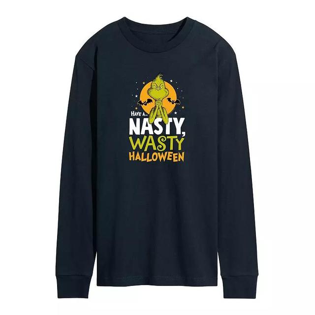 Mens Dr. Seuss Grinch Nasty Long Sleeve Graphic Tee Blue Product Image