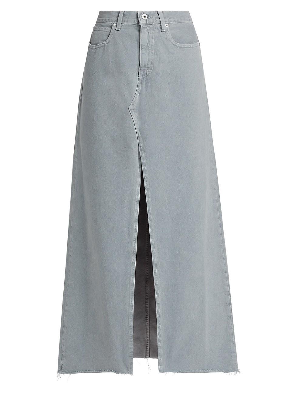 Womens Low-Rise Denim Maxi Skirt Product Image