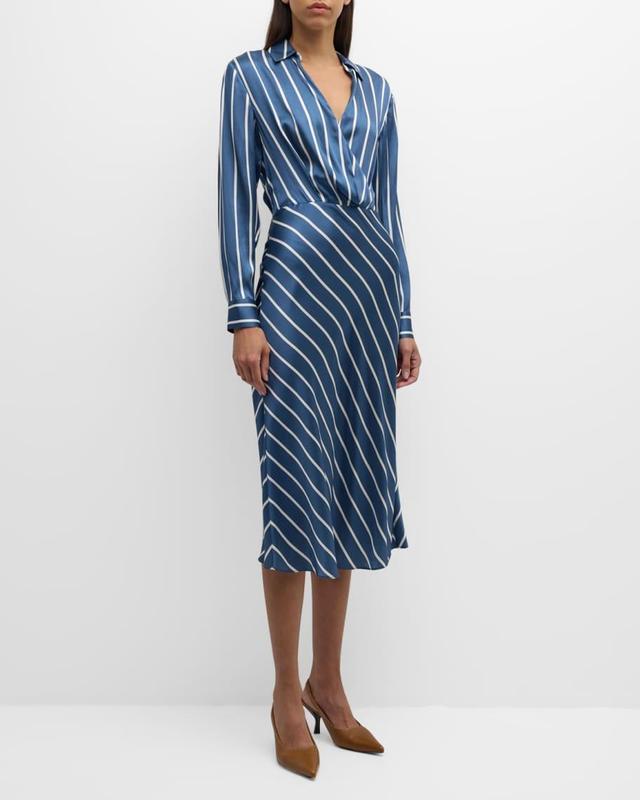 Otis Stripe Long-Sleeve Midi Dress Product Image