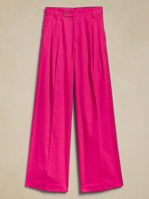 Linen-Blend Wide-Leg Pleated Trouser product image