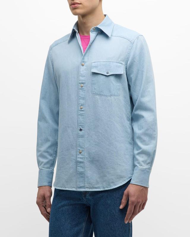 Mens Cotton Western Button-Down Shirt Product Image