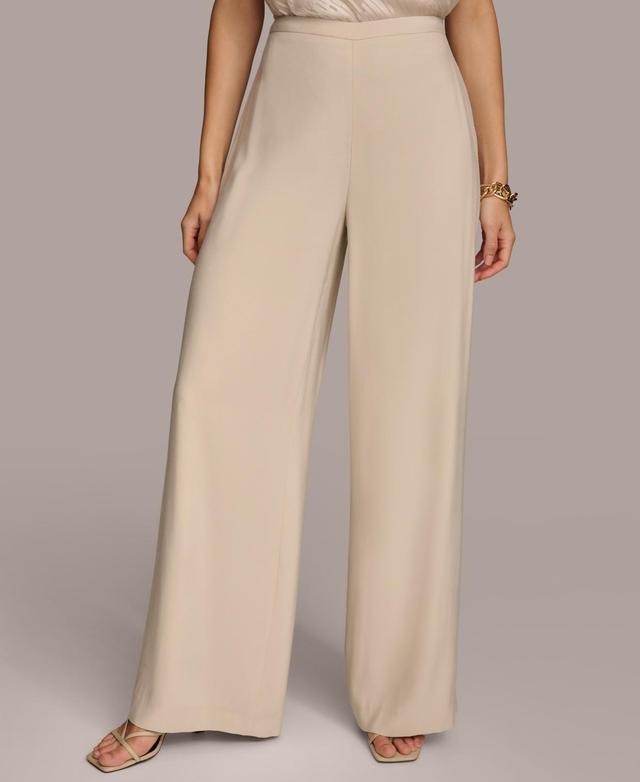 Donna Karan Womens Flat Front Wide-Leg Pants Product Image