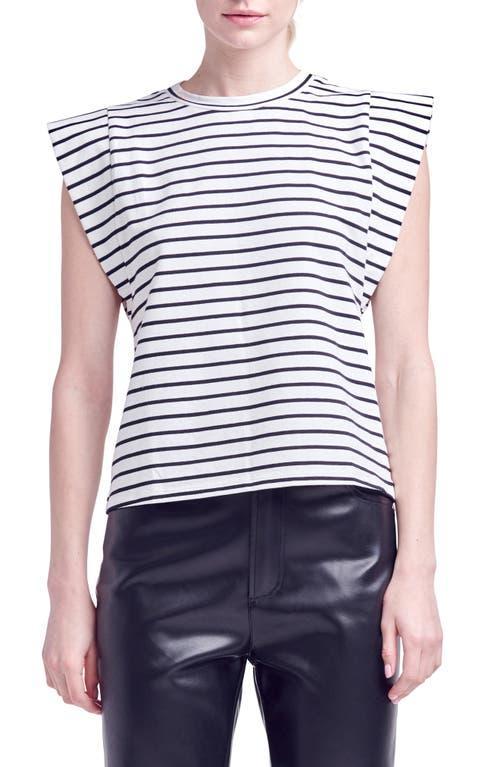 English Factory Stripe Extended Shoulder T-Shirt Product Image