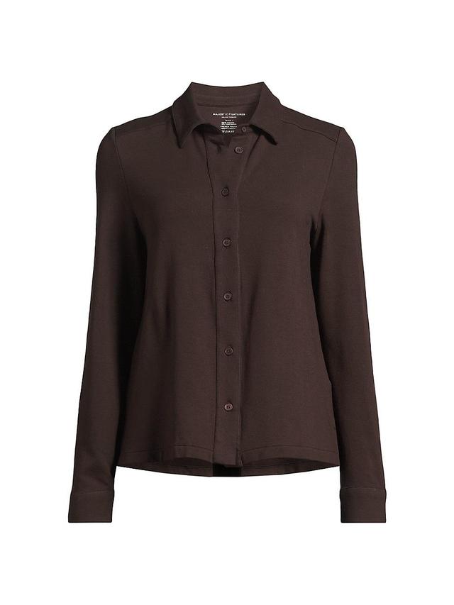 Womens Terry Relaxed-Fit Long-Sleeve Shirt Product Image