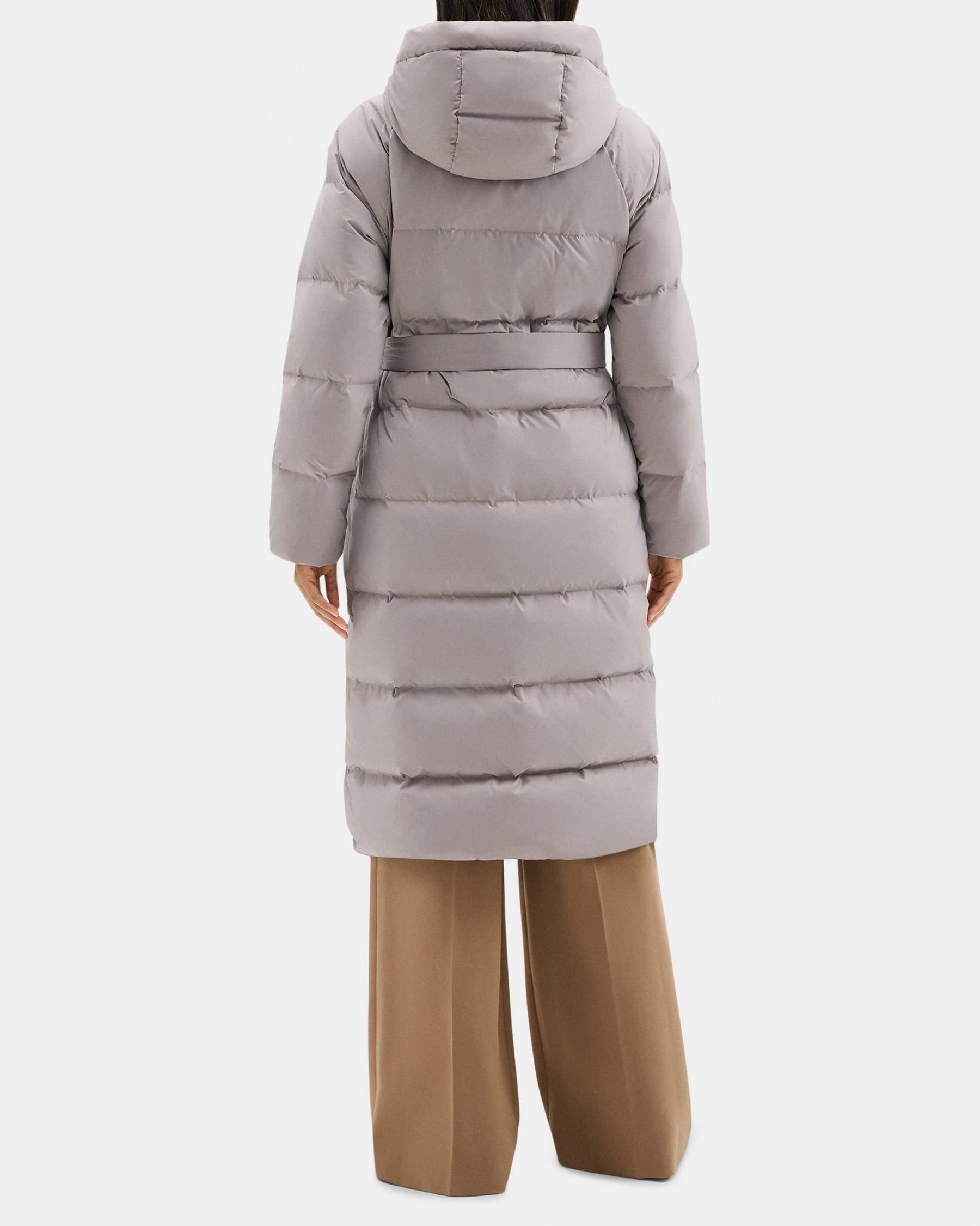 Hooded Wrap Puffer Coat in City Poly Product Image