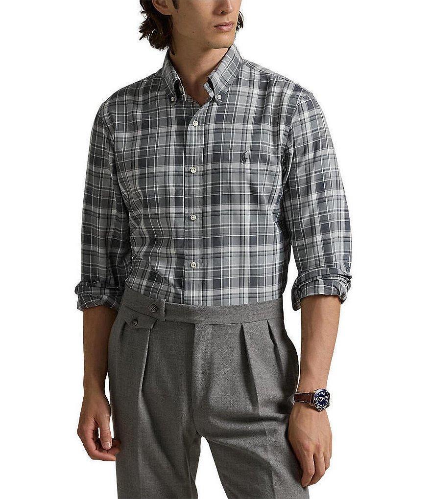 Polo Ralph Lauren Classic Fit Performance Stretch Plaid Oxford Long Sleeve Woven Shirt Product Image