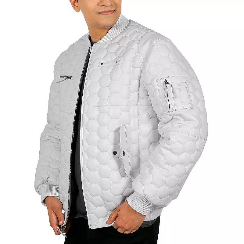 Mens Franchise Ace Leather Quilted Jacket Product Image