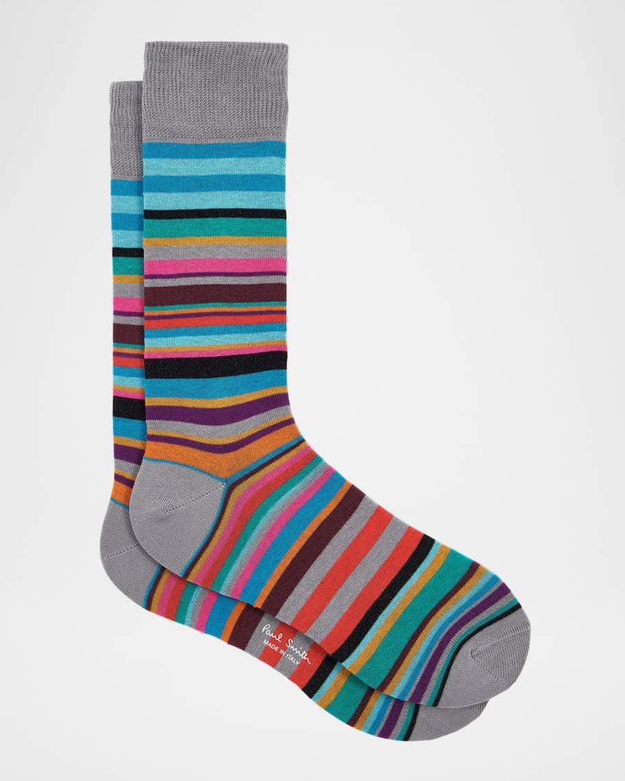 Men's Curtis Stripe Cotton-Stretch Crew Socks Product Image