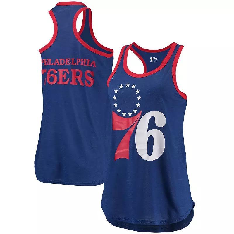 Womens G-III Sports by Carl Banks Royal Philadelphia 76ers Showdown Scoop-Neck Racerback Tank Top Product Image