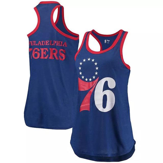 Womens G-iii Sports by Carl Banks Royal Philadelphia 76ers Showdown Scoop-Neck Racerback Tank Top Product Image