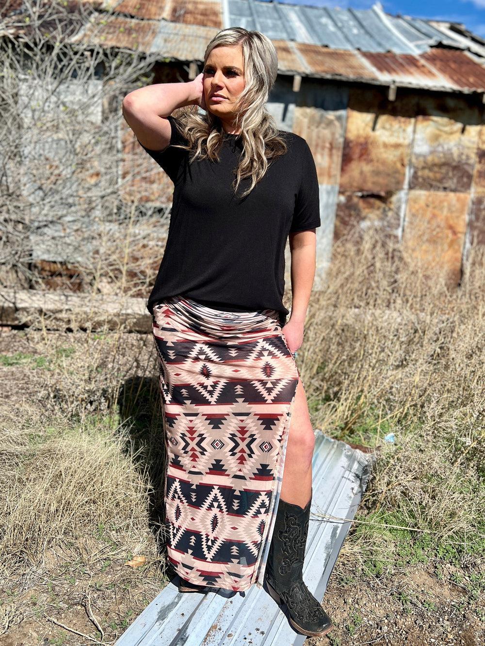 PLUS Santa Fe Slit Skirt Product Image