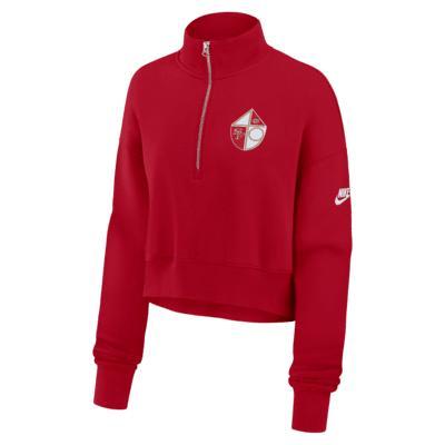 San Francisco 49ers Rewind Phoenix Women's Nike NFL Cropped 1/4-Zip Crew Product Image