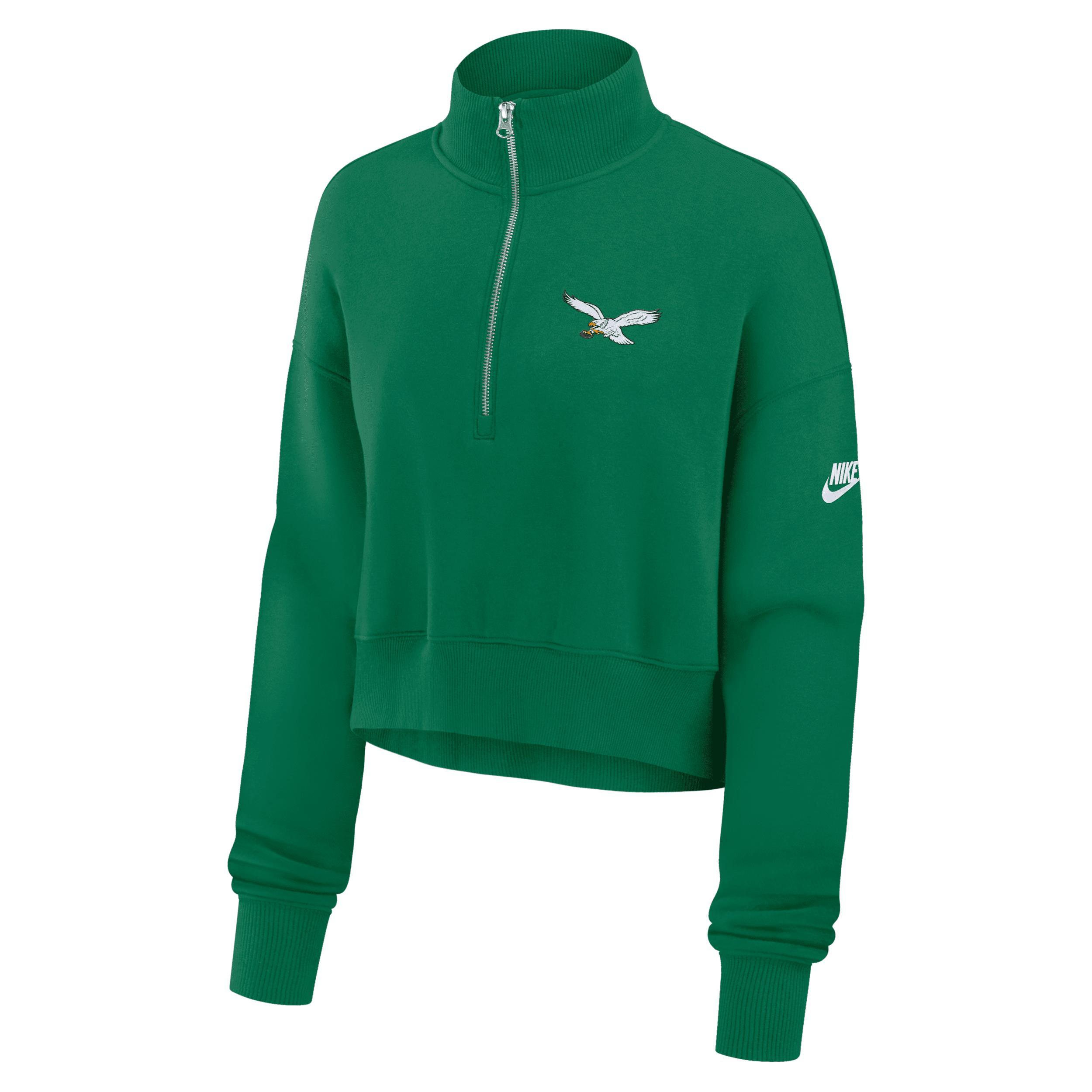 Philadelphia Eagles Rewind Phoenix Women's Nike NFL Cropped 1/4-Zip Crew Product Image