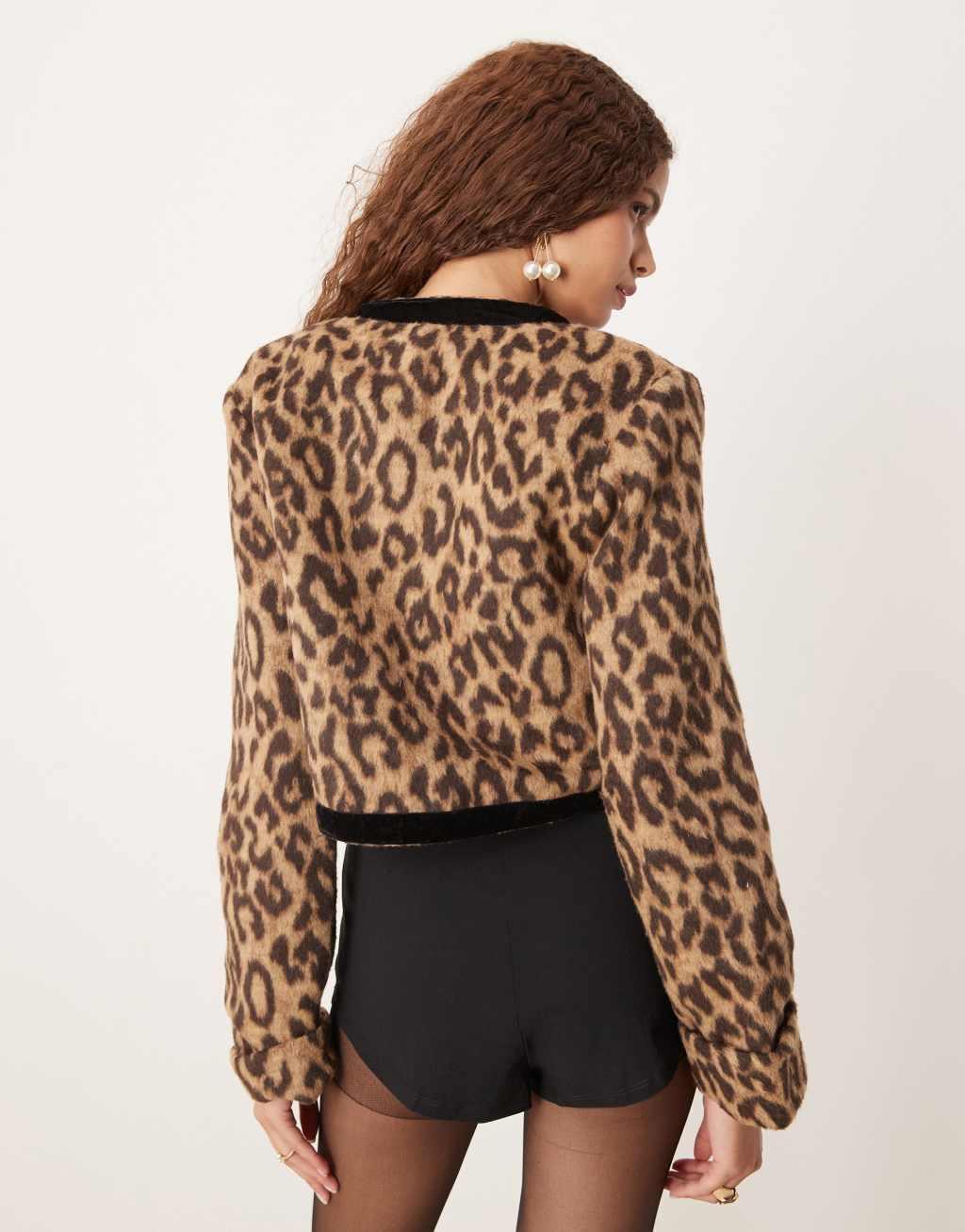 Sister Jane bow front cardigan in leopard Product Image