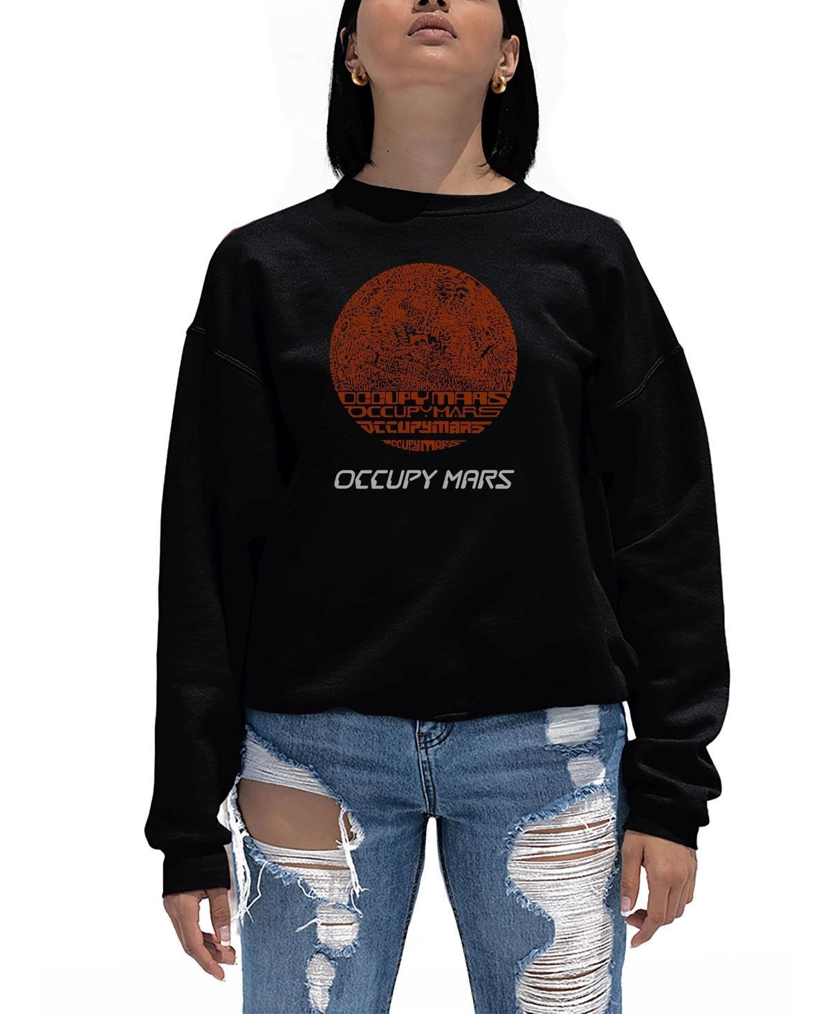 Womens Word Art Occupy Mars Crewneck Sweatshirt Product Image