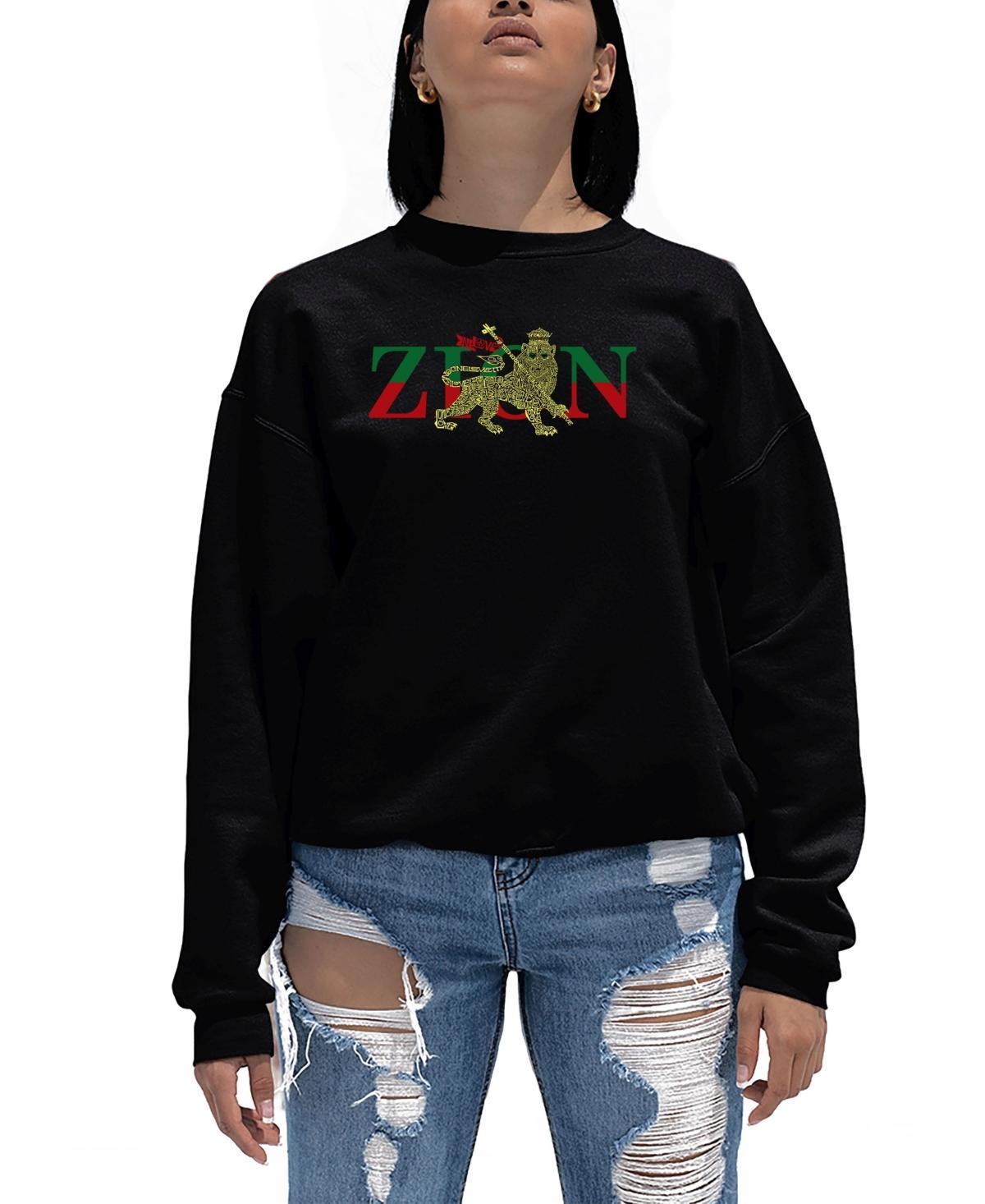 Womens Word Art Zion One Love Crewneck Sweatshirt Product Image