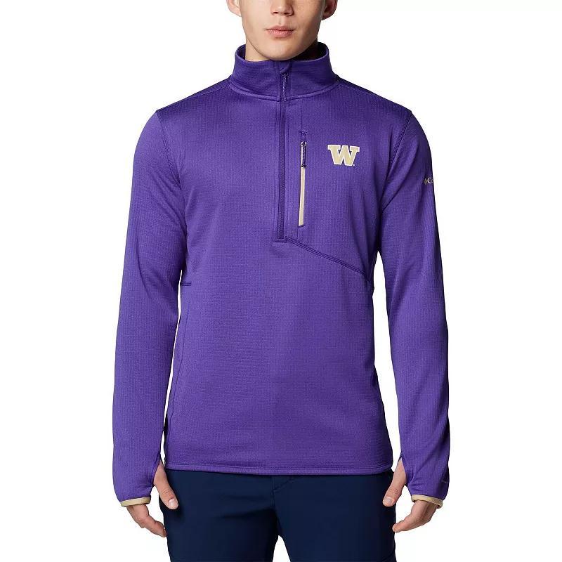 Mens Columbia Washington Huskies Park View Grid Fleece Omni-Wick Half-Zip Jacket Product Image