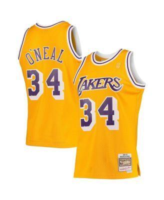 Men's Shaquille O'Neal Gold Los Angeles Lakers Hardwood Classics 1996-97 Swingman Jersey Product Image