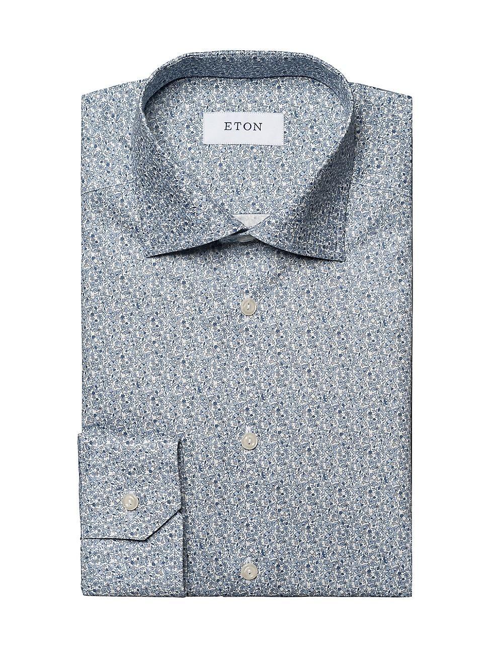 Mens Signature Twill Floral Dress Shirt Product Image