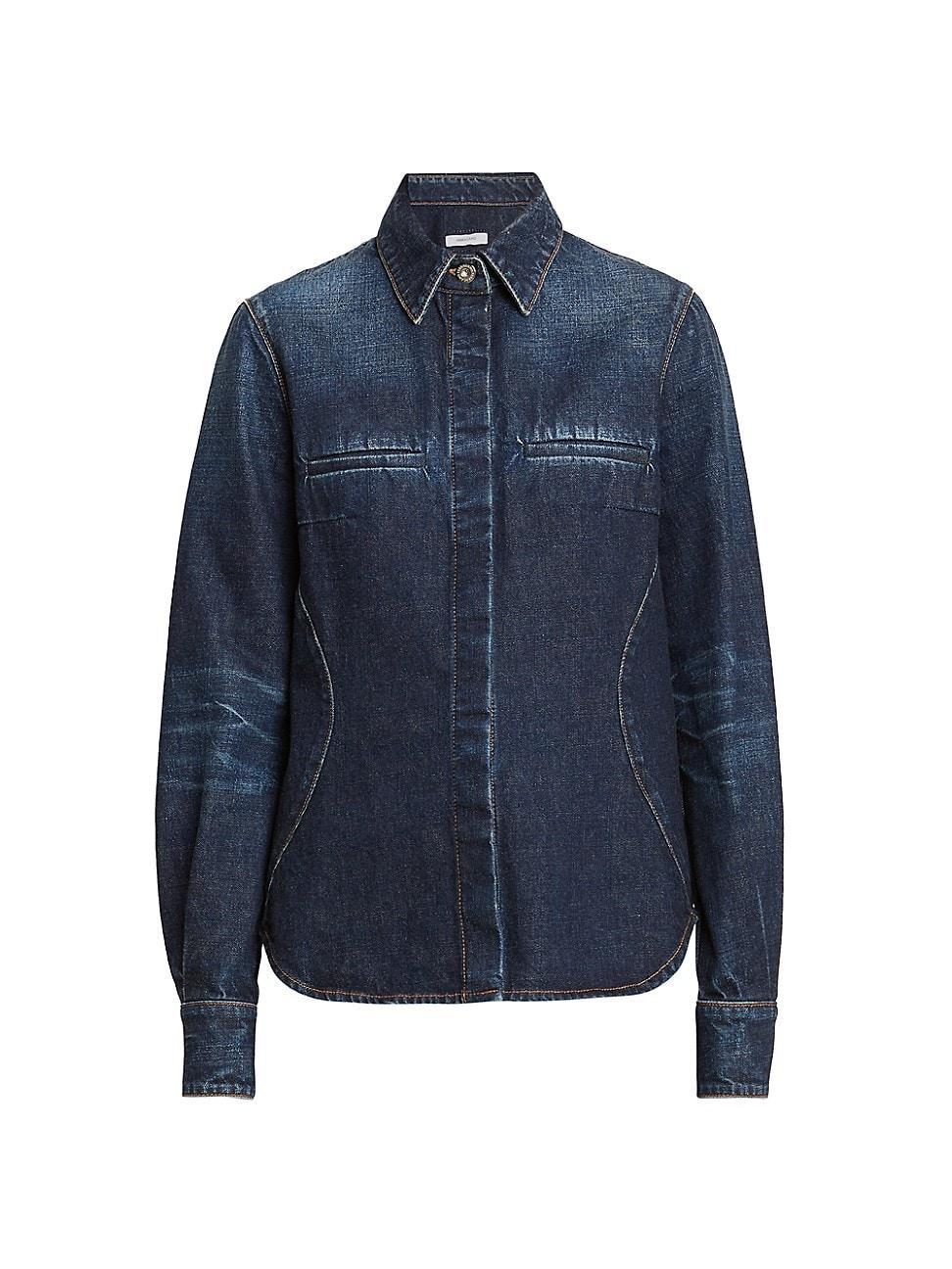 Womens Midweight Denim Shirt Product Image