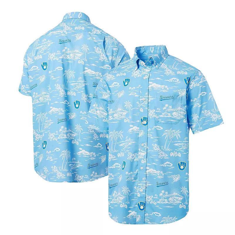 Mens Reyn Spooner Blue Milwaukee Brewers Cooperstown Collection Kekai Button-Down Shirt Product Image