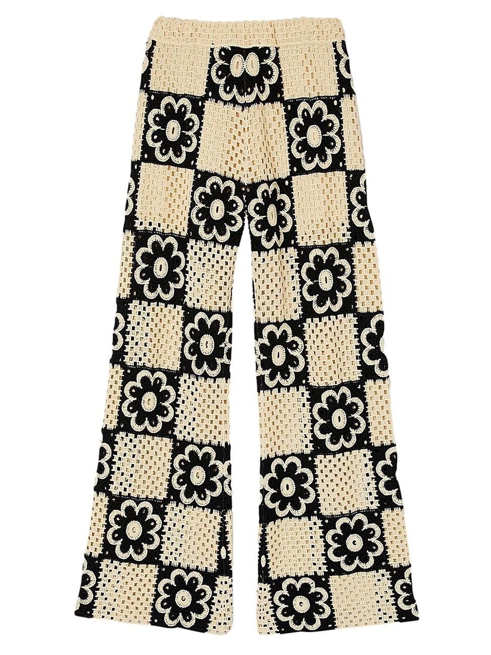 Womens Crochet Knit Trousers Product Image