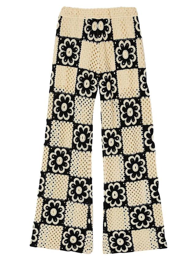 Womens Crochet Knit Trousers Product Image