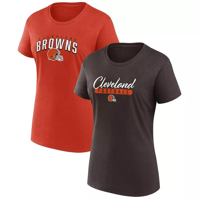 Womens Fanatics Branded /Orange Cleveland s Fan T-Shirt Combo Set Product Image