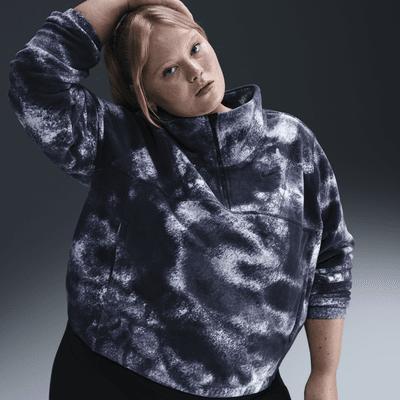 Nike Womens One Therma-FIT Oversized 1/2-Zip Fleece Printed Top (Plus Size) Product Image