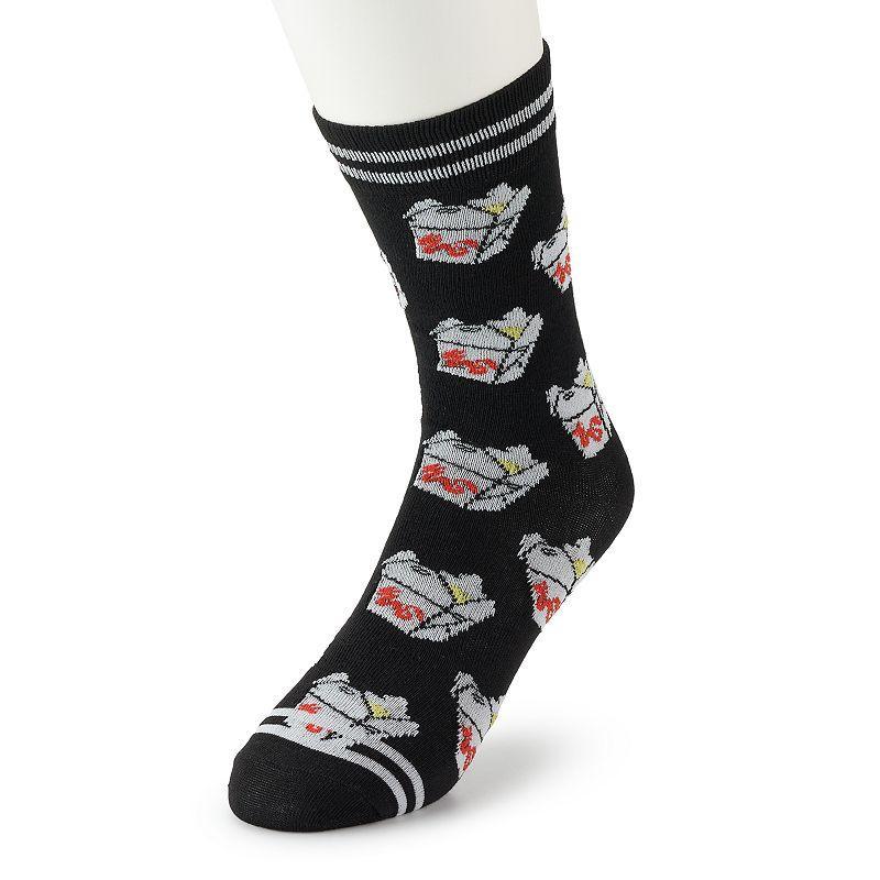 Mens Patterned Novelty Crew Socks, Takeout Product Image