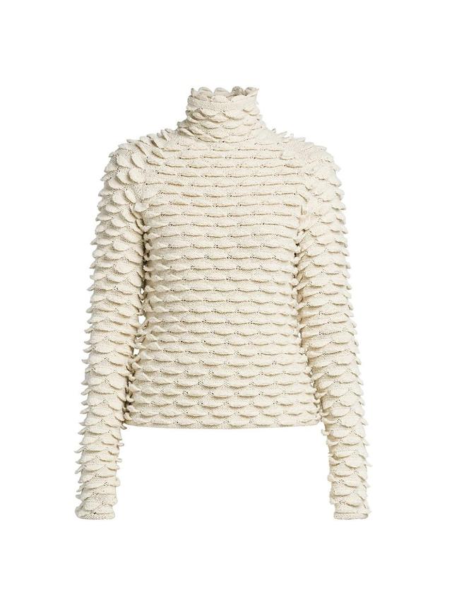 Fish Scale Wool High-Neck Sweater Product Image