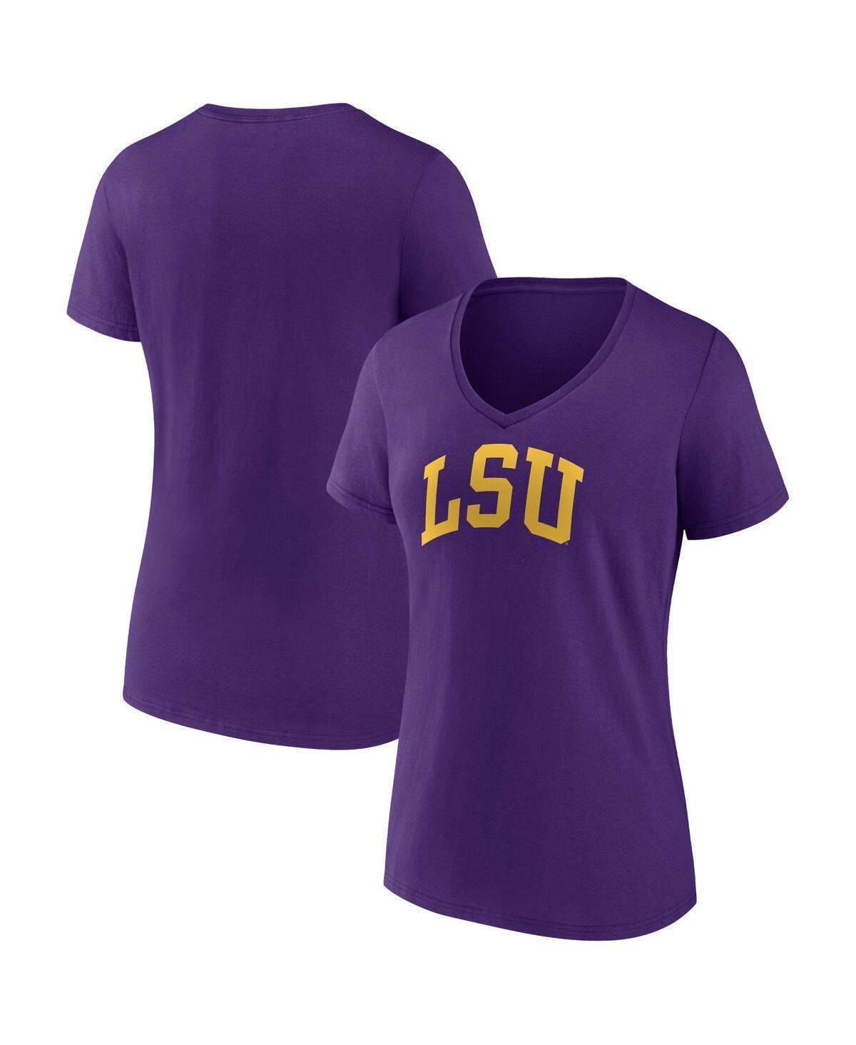 Womens Fanatics Heather Charcoal Lsu Tigers Evergreen Campus V-Neck T-shirt Product Image