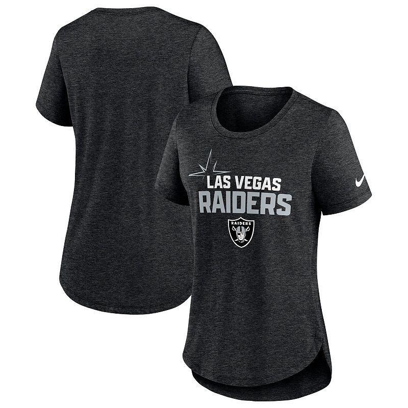 Womens Nike Heather Black Las Vegas Raiders Local Fashion Tri-Blend T-Shirt Product Image