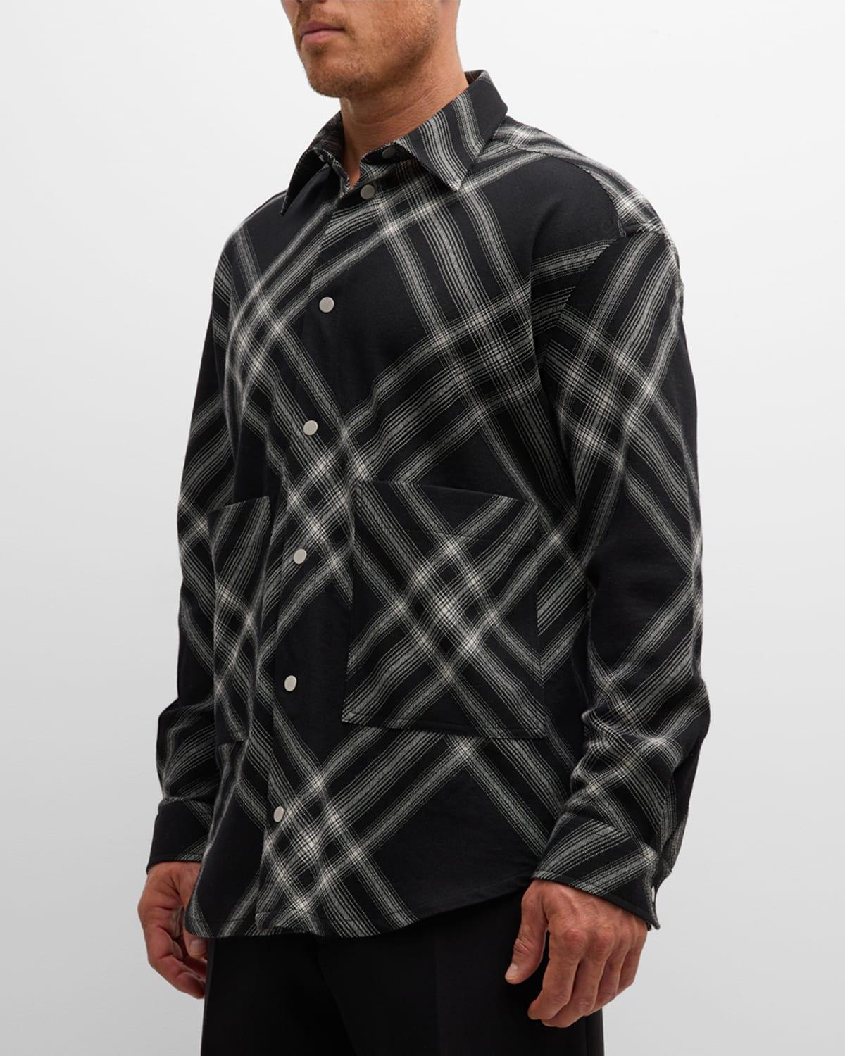 Mens Check Wool Shirt Product Image