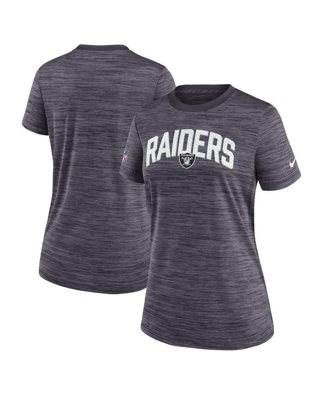 Womens Nike Black Las Vegas Raiders Sideline Velocity Lockup Performance T-shirt Product Image