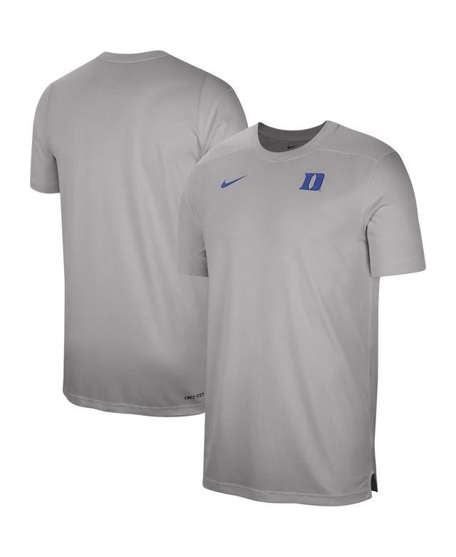 Mens Nike Heather Gray Duke Blue Devils Sideline Coaches Performance Top Product Image