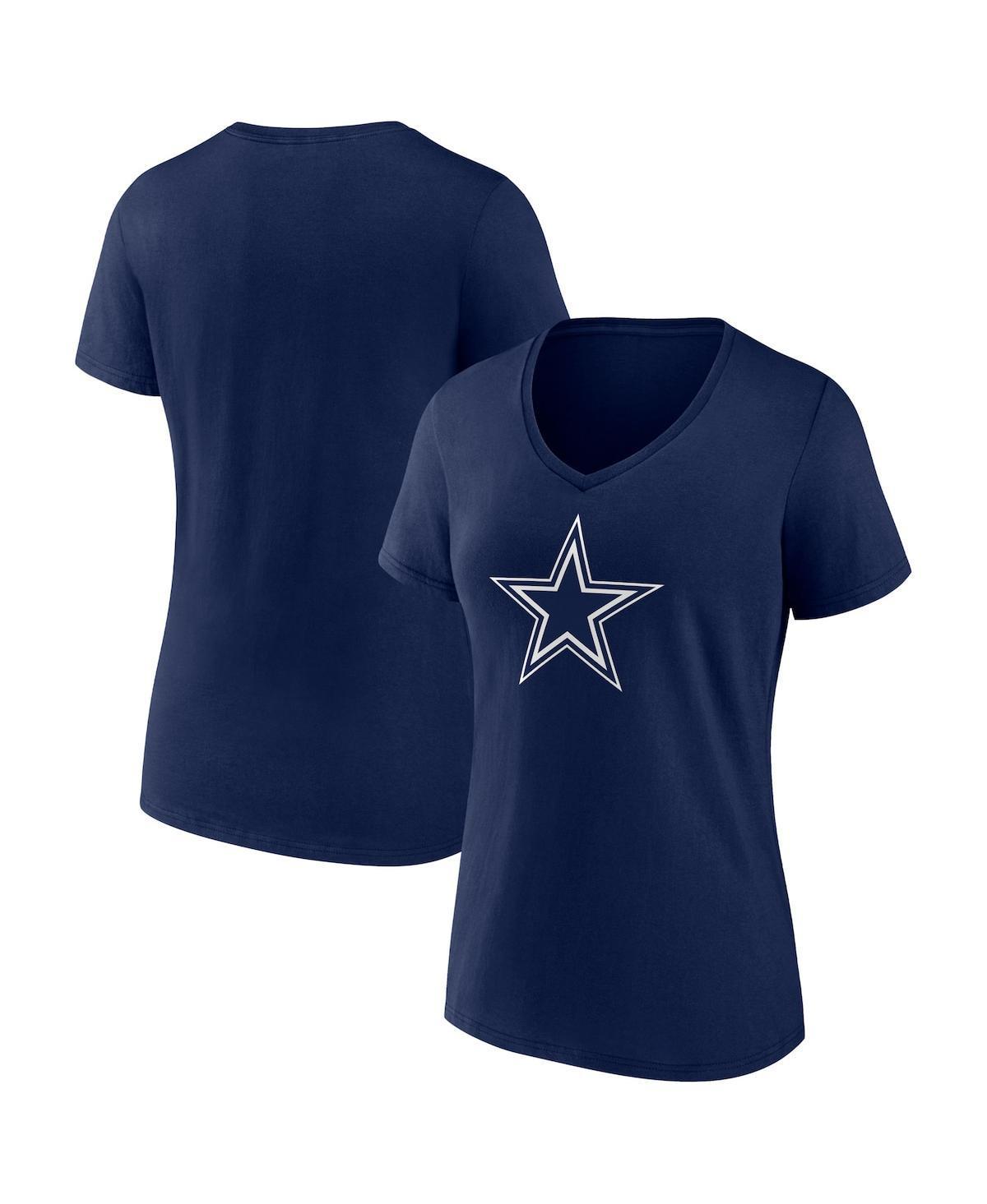 Womens Fanatics Navy Las Vegas Raiders Team Banner Wave V-Neck T-shirt Product Image