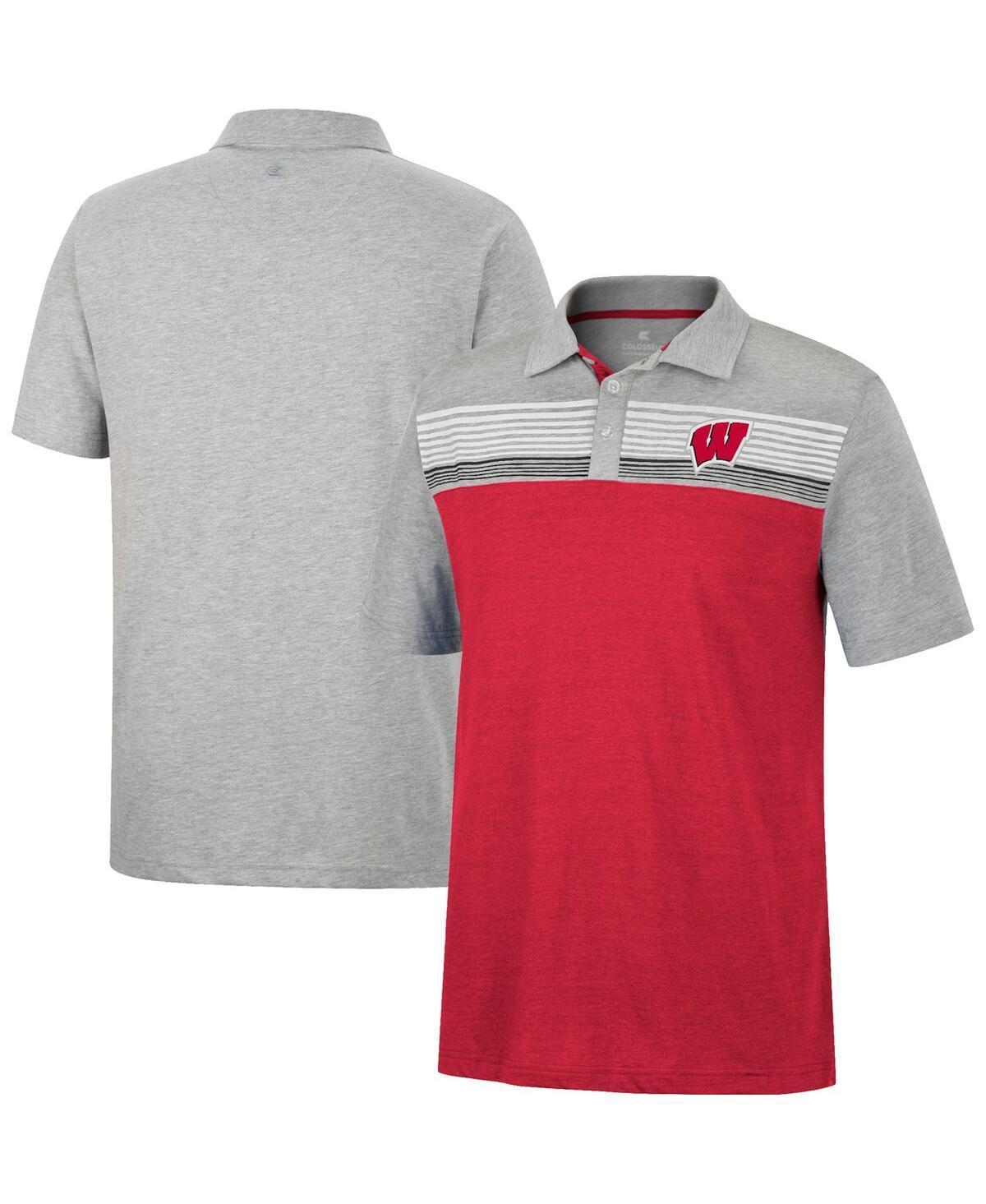 Mens Colosseum Crimson/Heathered Gray Oklahoma Sooners Caddie Polo Product Image