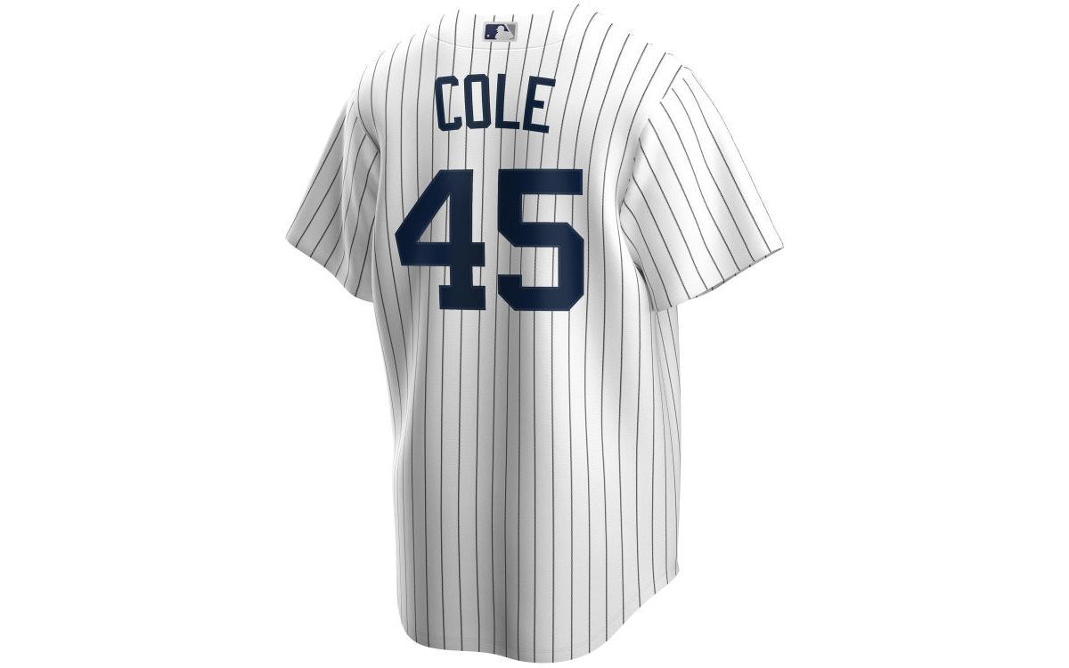 Nike Mens New York Yankees Official Player Replica Jersey - Gerrit Cole - White/Navy Product Image