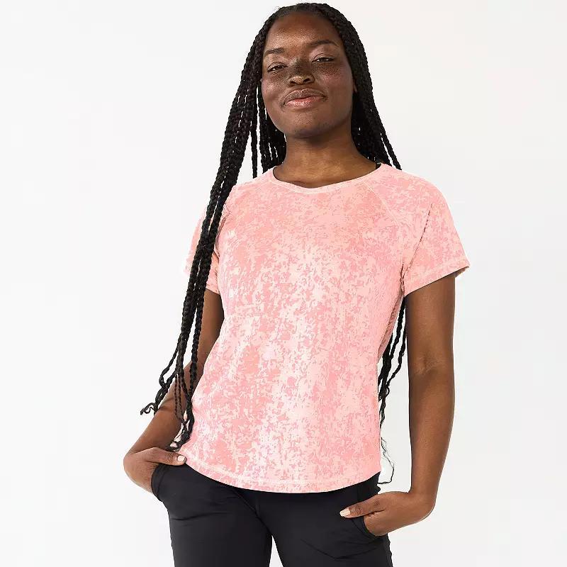 Womens Tek Gear Core Raglan Tee Pink Burnout Product Image