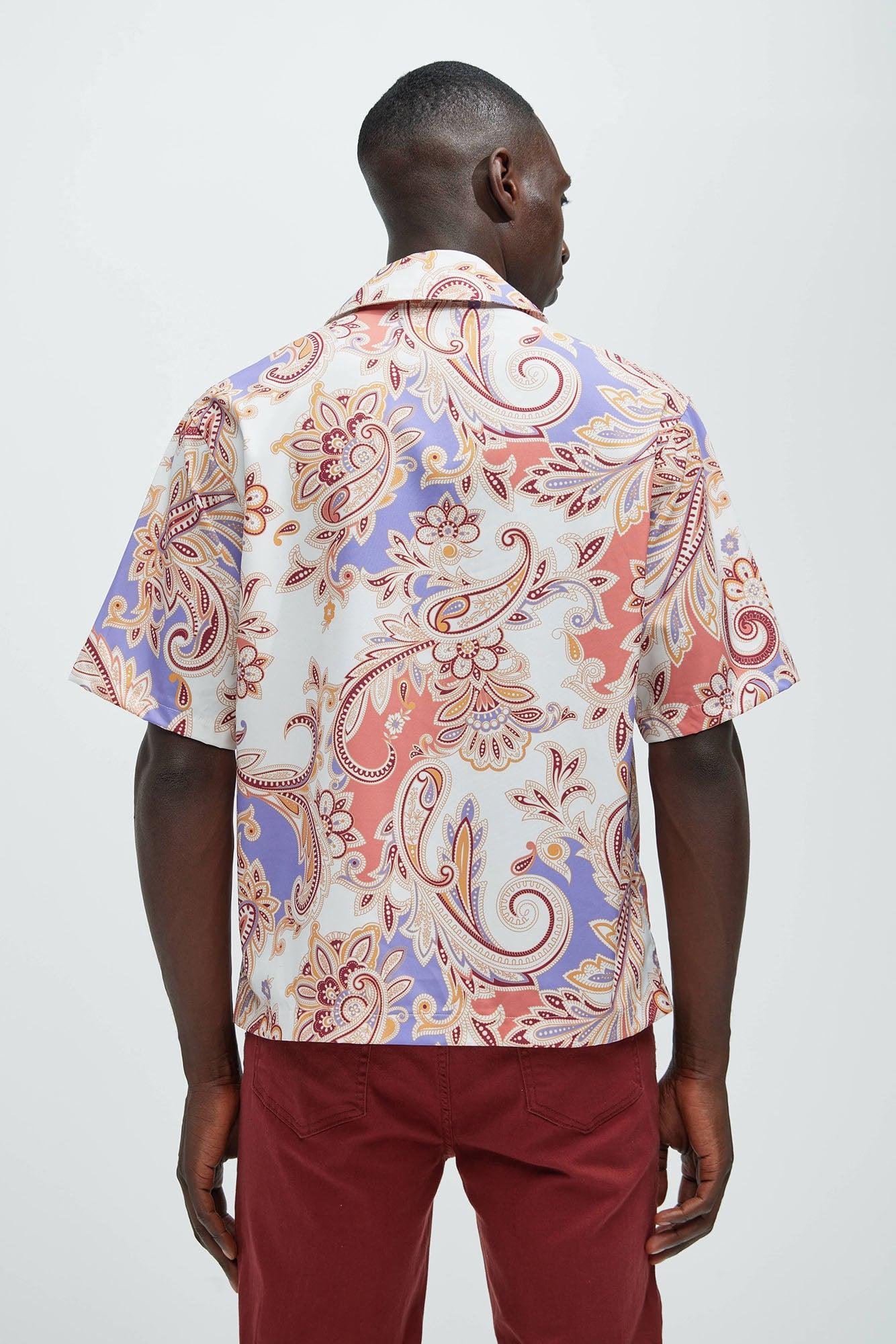 Maison Paisley Shirt - Mauve/combo Product Image