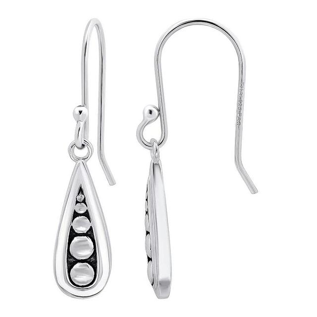 Aleure Precioso Sterling Silver Teardrop Beaded Fishhook Earrings, Womens Product Image