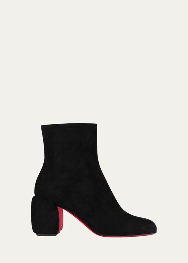 CHRISTIAN LOUBOUTIN Minny Suede Red Sole Booties In Black Product Image